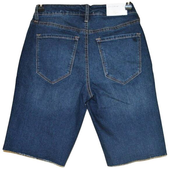 New Jessica Simpson Adored High Rise Slim Bermuda Denim Shorts - Picture 7 of 9